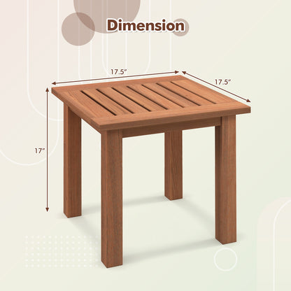 Hardwood Square Side Table, Slatted Tabletop, Natural Patio Tables at Gallery Canada