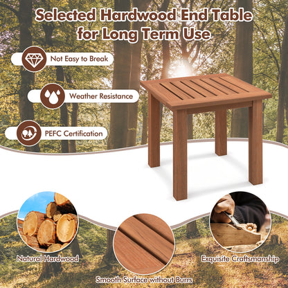 Hardwood Square Side Table, Slatted Tabletop, Natural Patio Tables at Gallery Canada