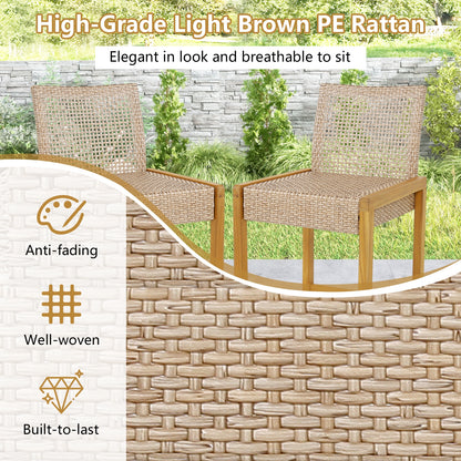 Rattan Patio Barstools, Set of 2, With Backrest, Light Brown Patio Dining Chairs at Gallery Canada