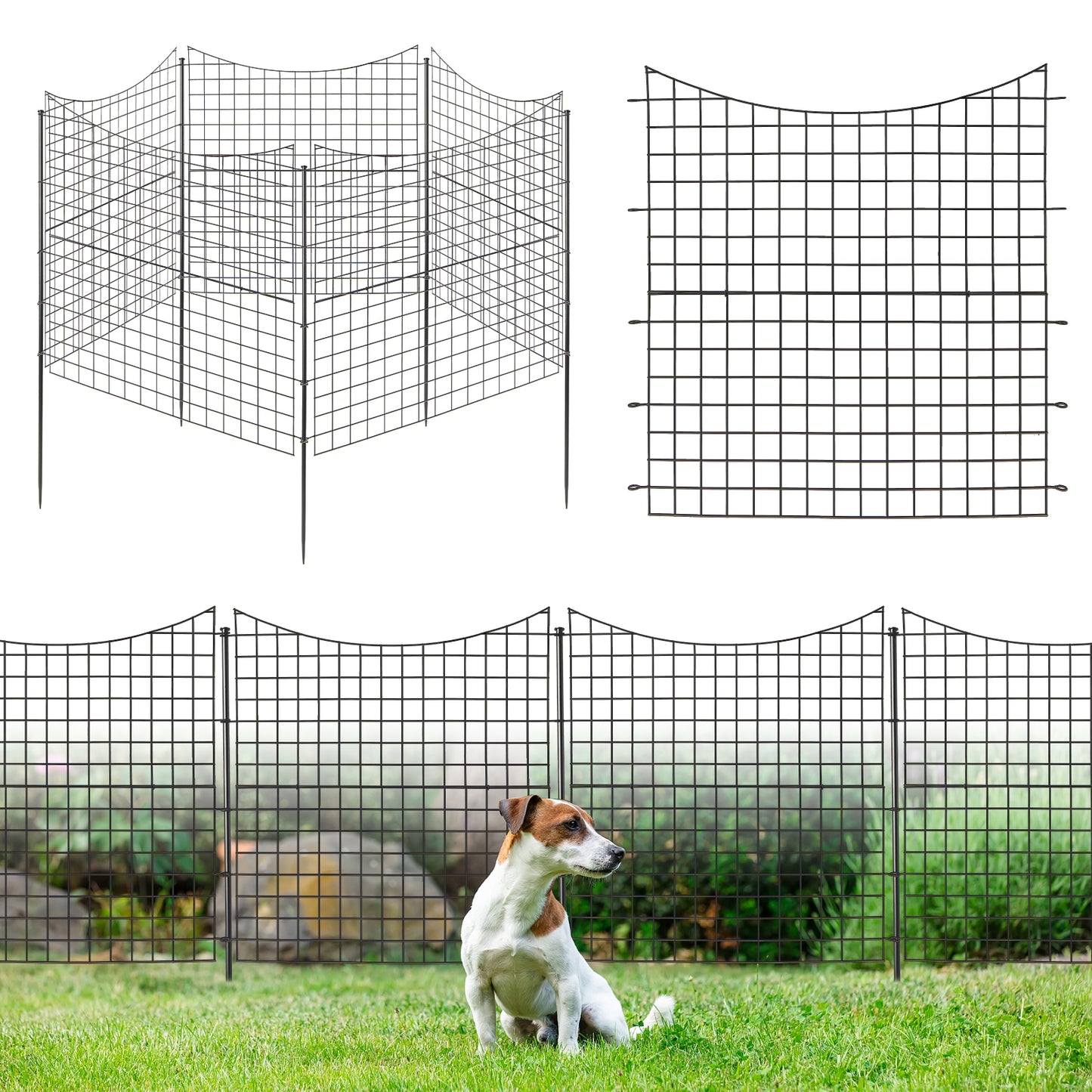 Decorative Garden Fence, 5 Panels, 5 Stakes, Black Decorative Fencing & Flooring at Gallery Canada