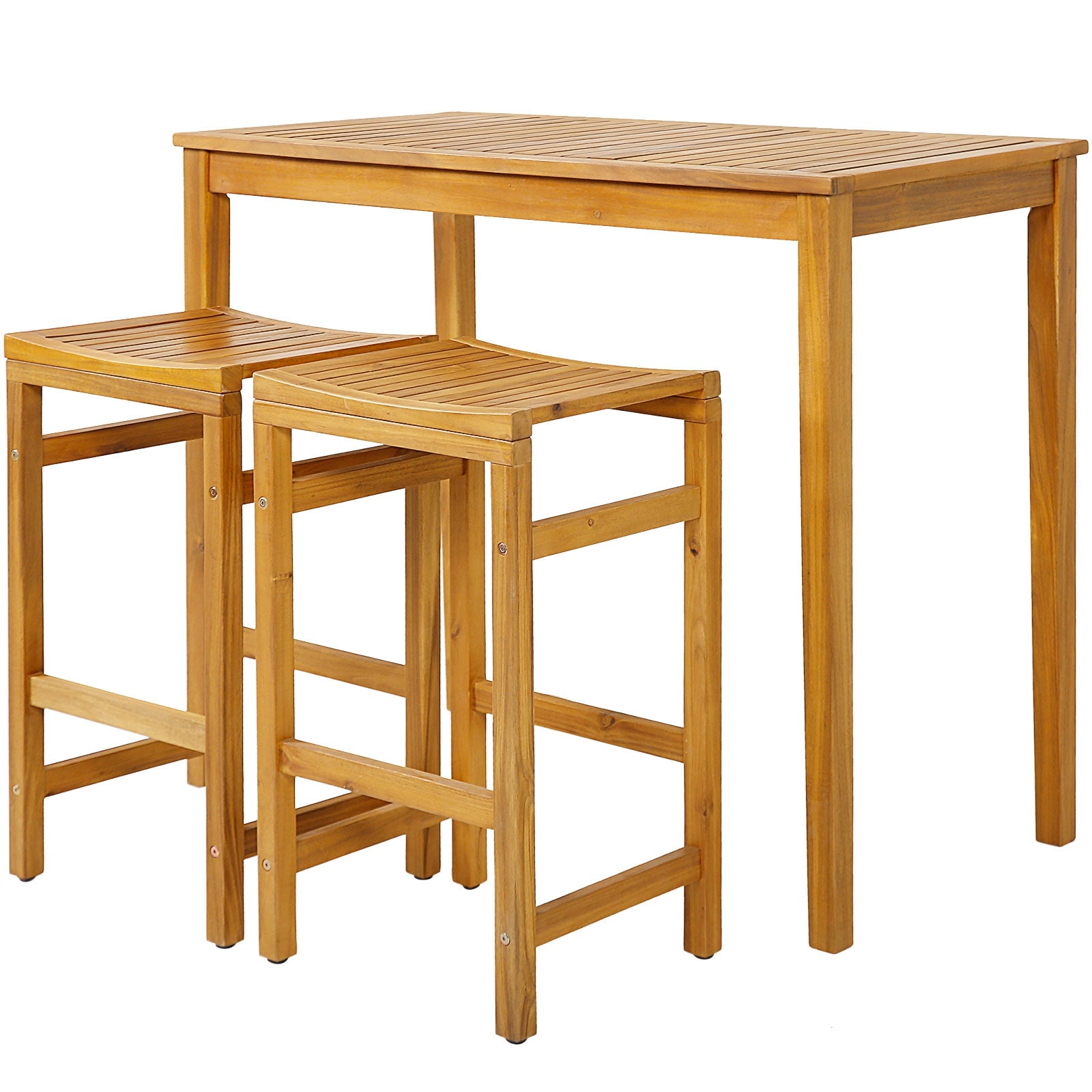 30-Inch Bar Chair, Saddle Seat, Footrest, Set of 2, Natural Patio Dining Chairs at Gallery Canada