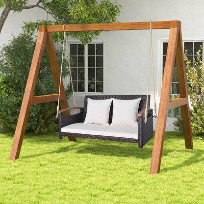 2-Person Patio Rattan Porch Swing, Brown Porch Swings at Gallery Canada