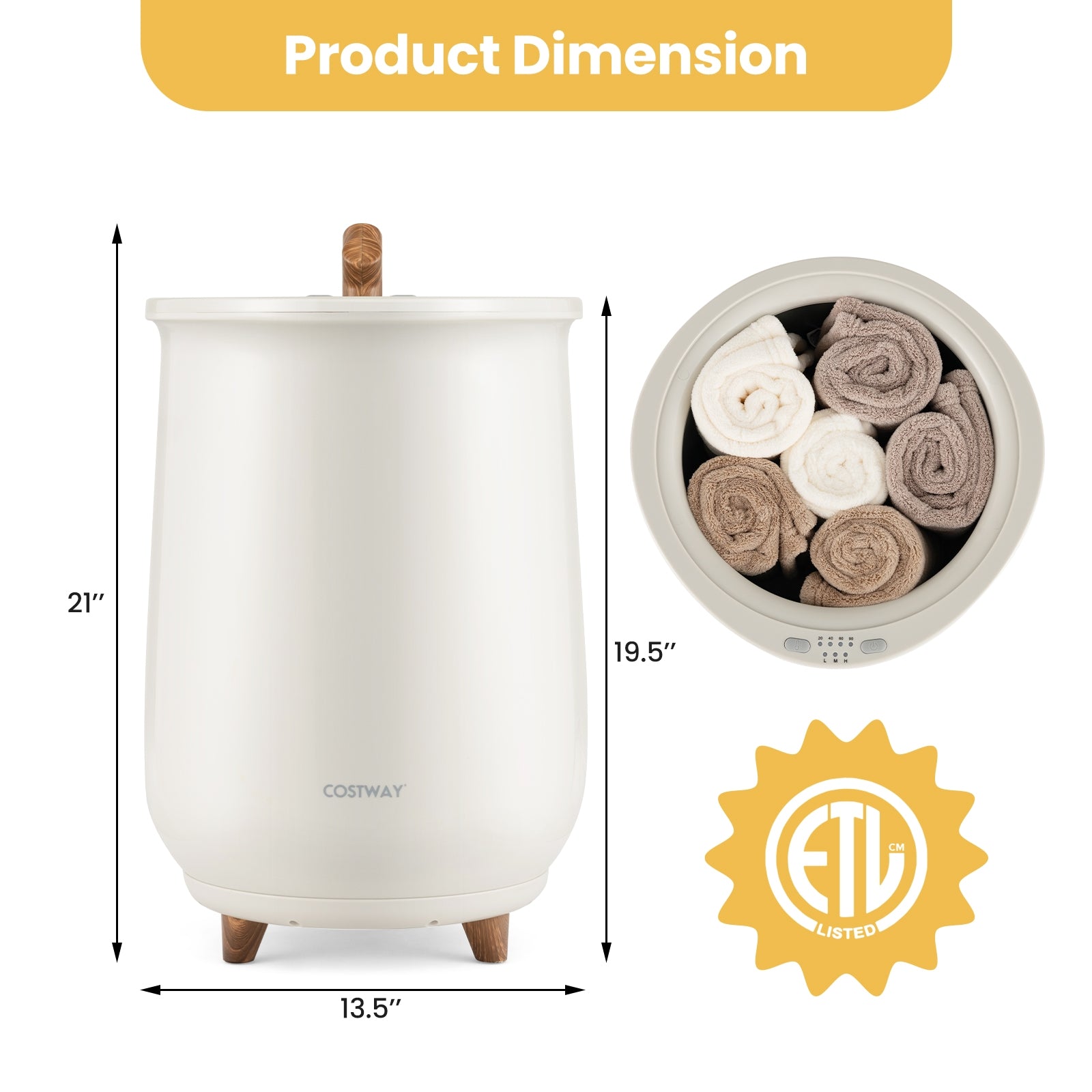 23L Large Luxury Towel Warmer, Gray Dryers at Gallery Canada