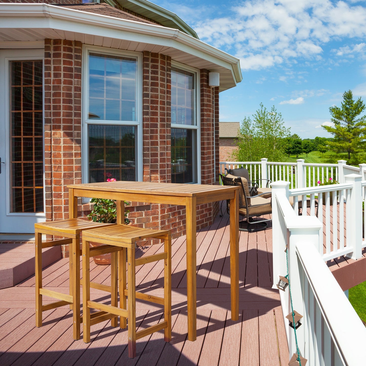 Rectangular Bar Height Table, Indoor Outdoor Garden, Natural Patio Coffee Tables at Gallery Canada