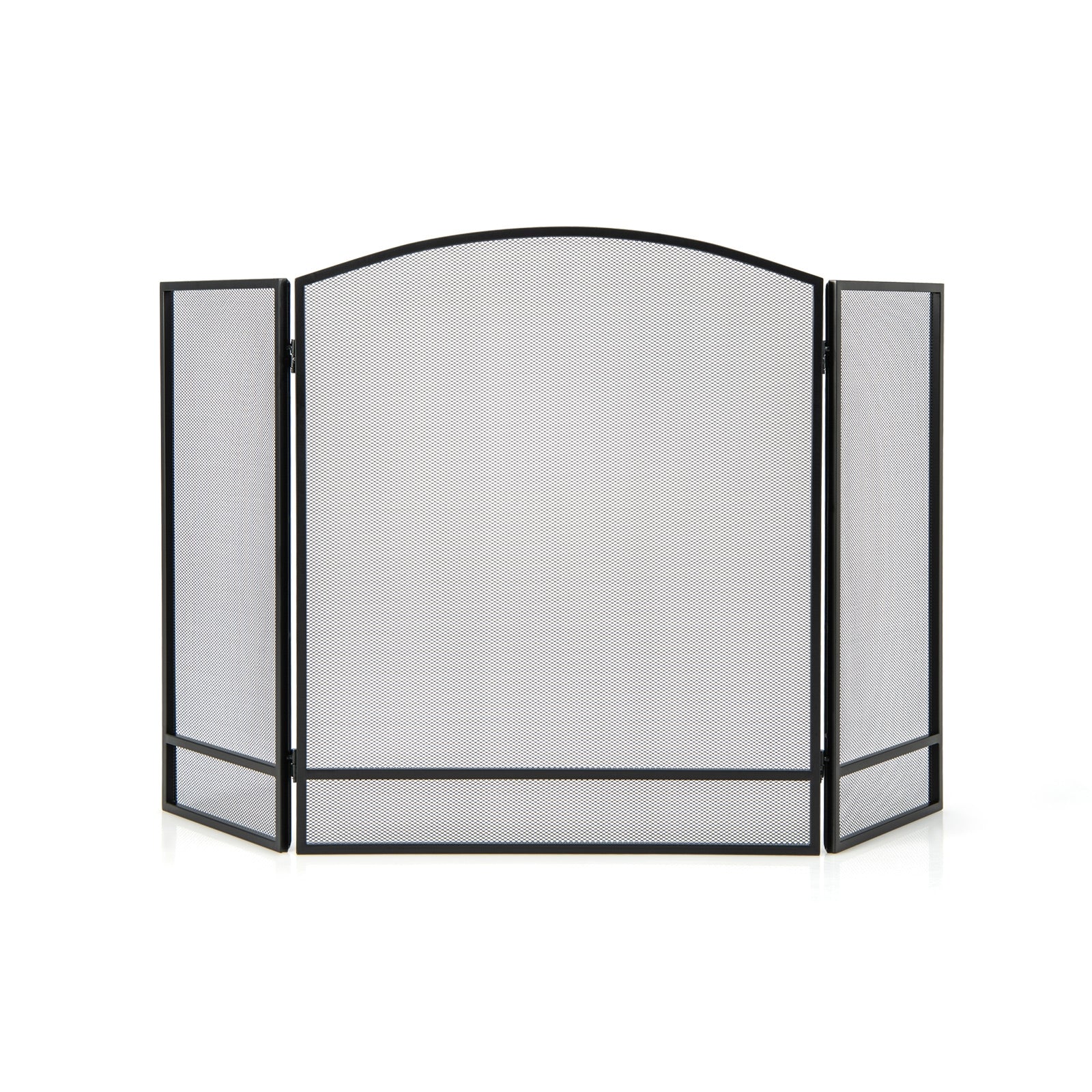 3-Panel Foldable Fireplace Screen, Wrought Metal Mesh, Black Fireplace Tools at Gallery Canada