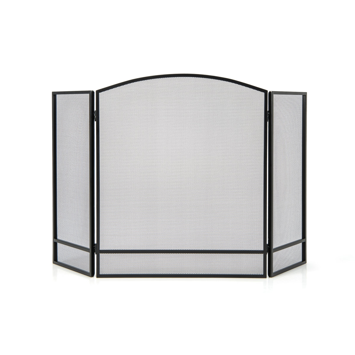 3-Panel Foldable Fireplace Screen, Wrought Metal Mesh, Black Fireplace Tools at Gallery Canada