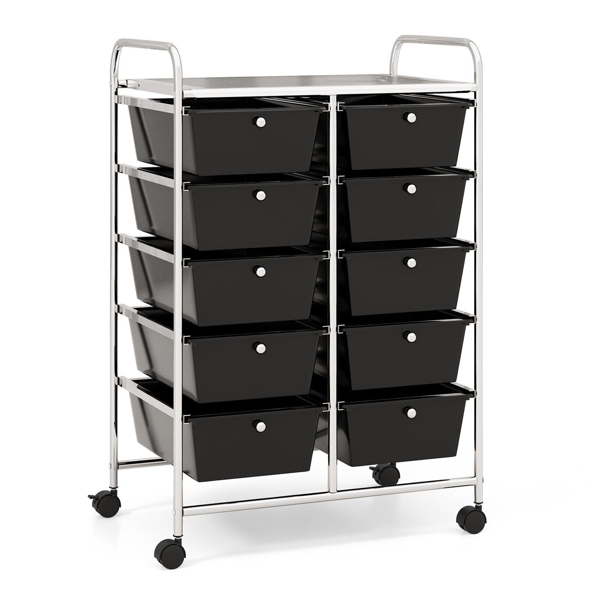 10-Drawer Rolling Storage Cart, Black File Cabinets at Gallery Canada