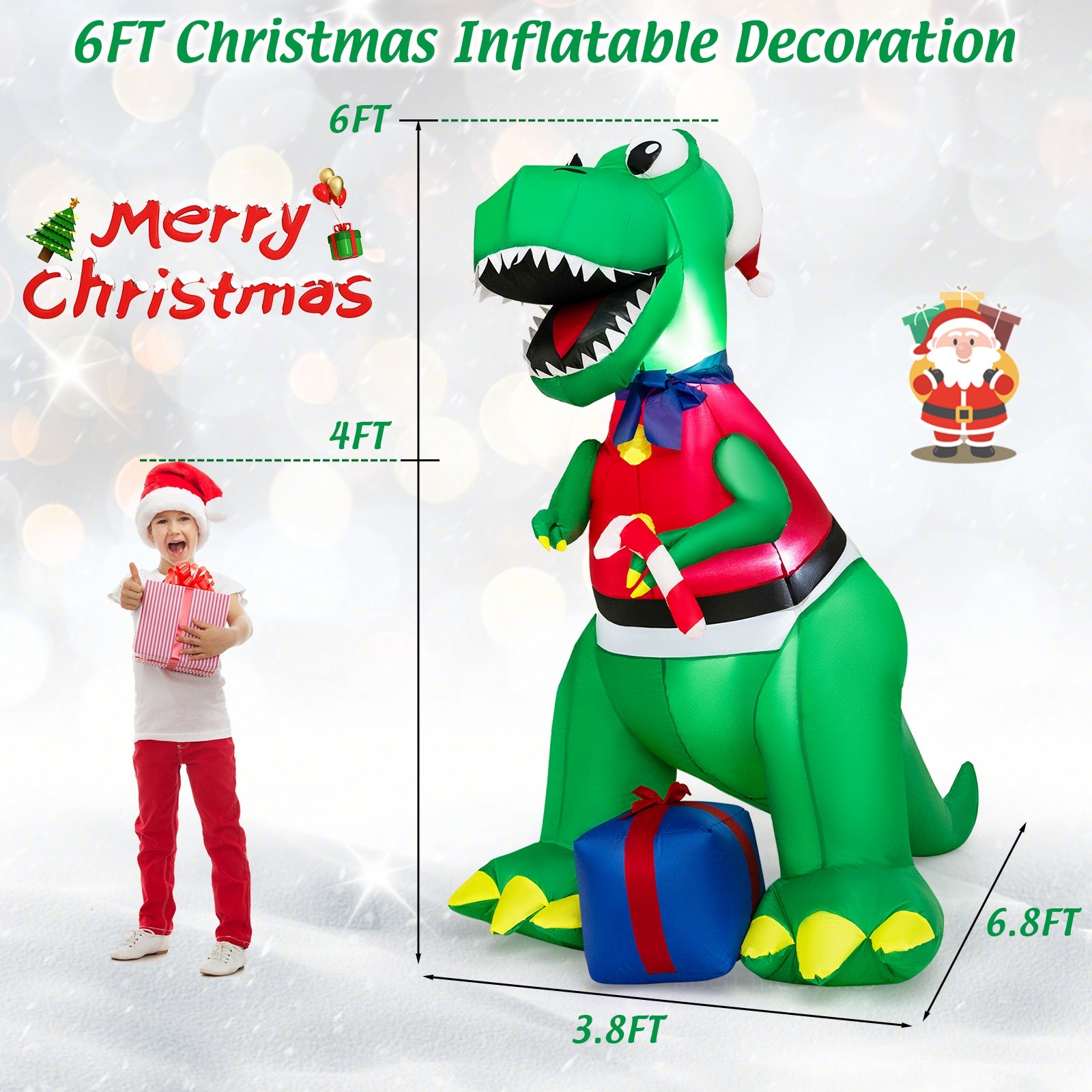 Inflatable Christmas Decoration, LED Lights, Waterproof Blower, Multicolor Christmas Inflatables at Gallery Canada