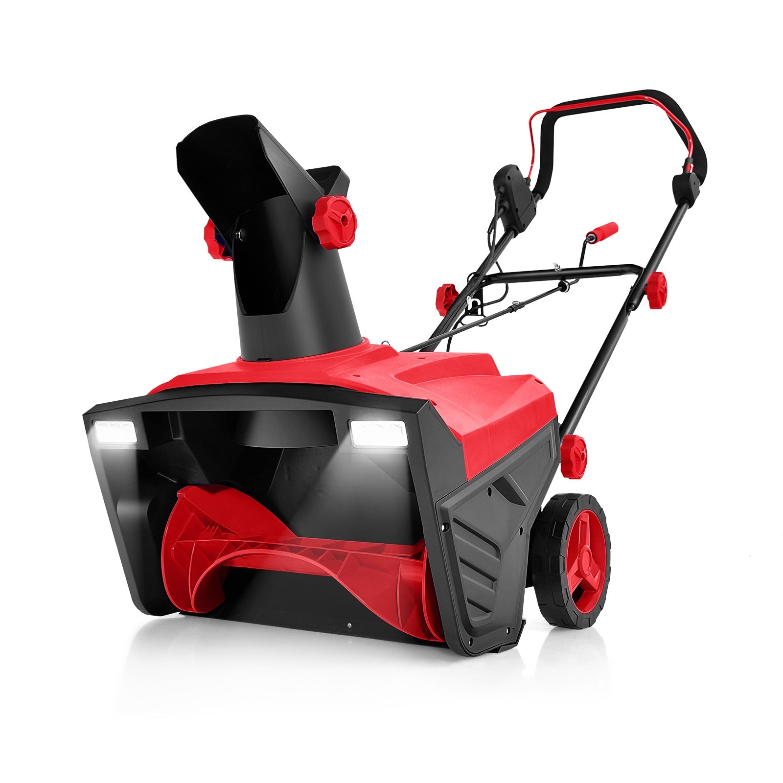 20 Inch Electric Snow Thrower, 120V 15Amp, 180° Rotatable Chute, Red Snow Removal Red at Gallery Canada