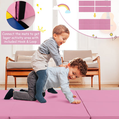 6 x 2 FT Tri-Fold Gym Mat, Handles, Removable Cover, Pink Yoga & Gym Mats at Gallery Canada