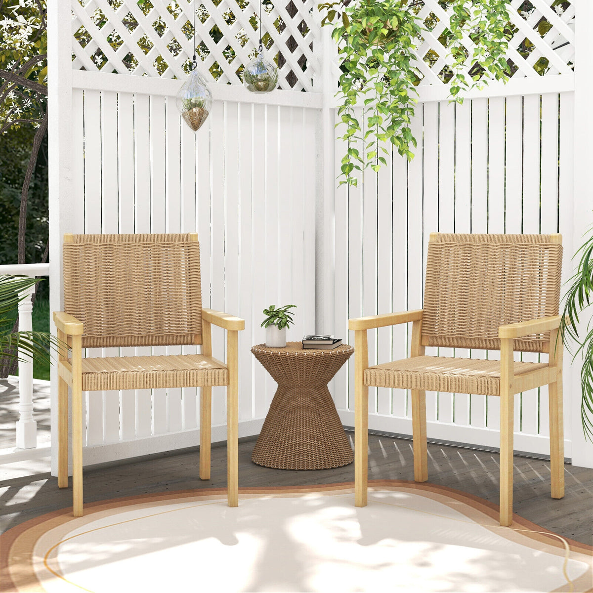 Wood Chair Set Of 2, Indoor Outdoor, Natural Patio Dining Chairs at Gallery Canada
