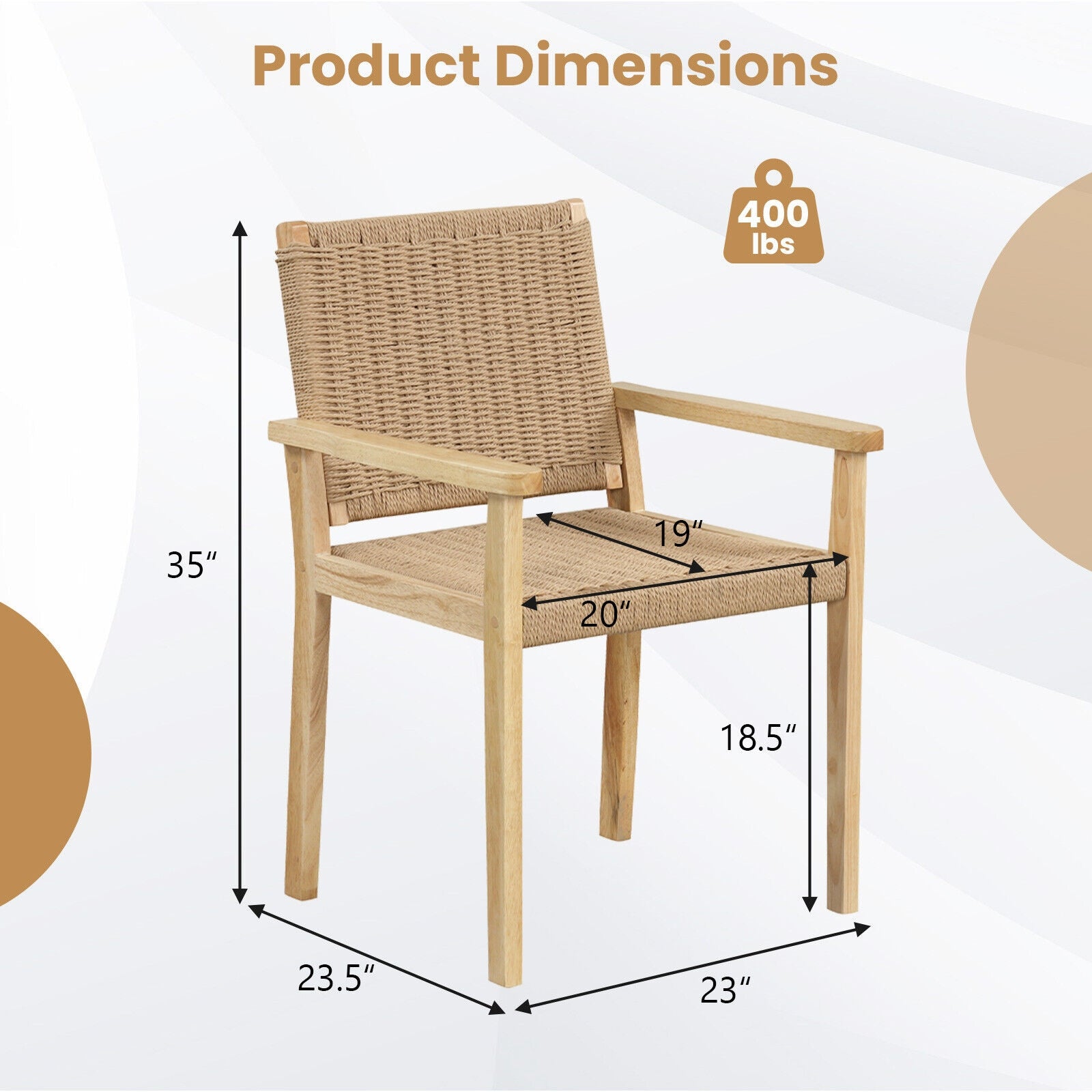 Wood Chair Set Of 2, Indoor Outdoor, Natural Patio Dining Chairs at Gallery Canada