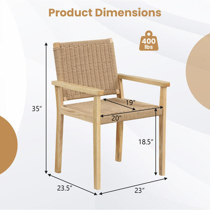 Wood Chair Set Of 2, Indoor Outdoor, Natural Patio Dining Chairs at Gallery Canada