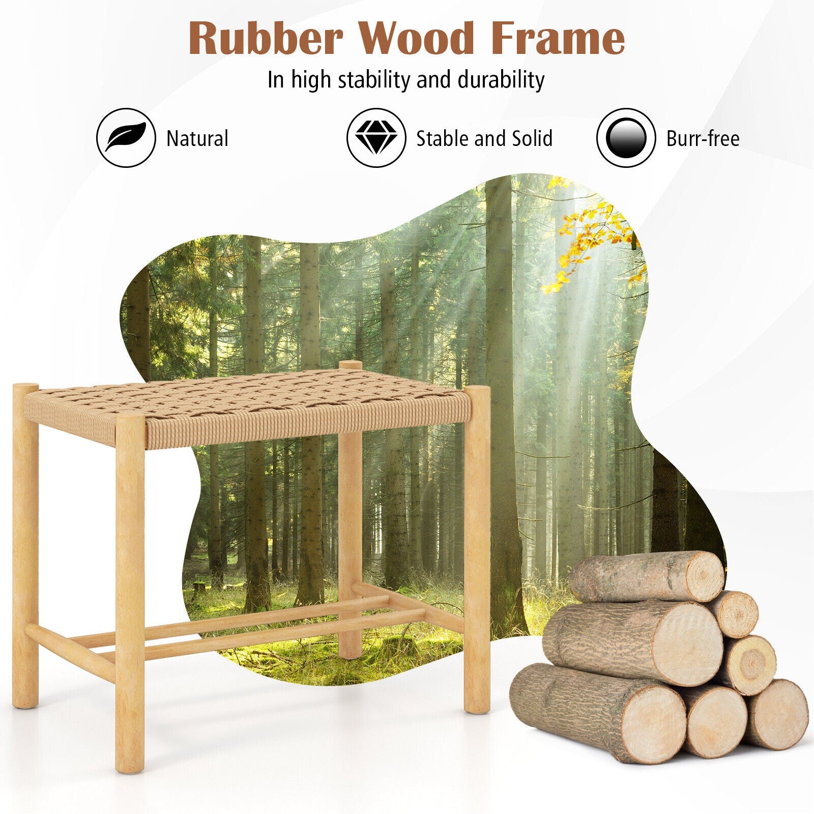 18 Inch Dining Stool Set, Natural, 2-Piece Bar Stools at Gallery Canada