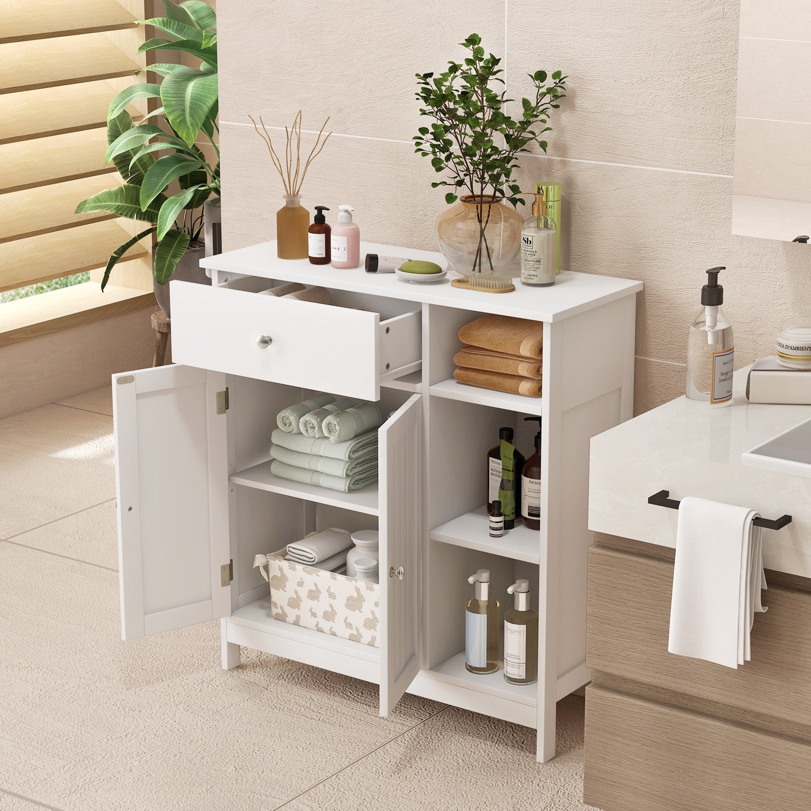 Bathroom Cabinet With Drawer, White Floor Cabinets at Gallery Canada