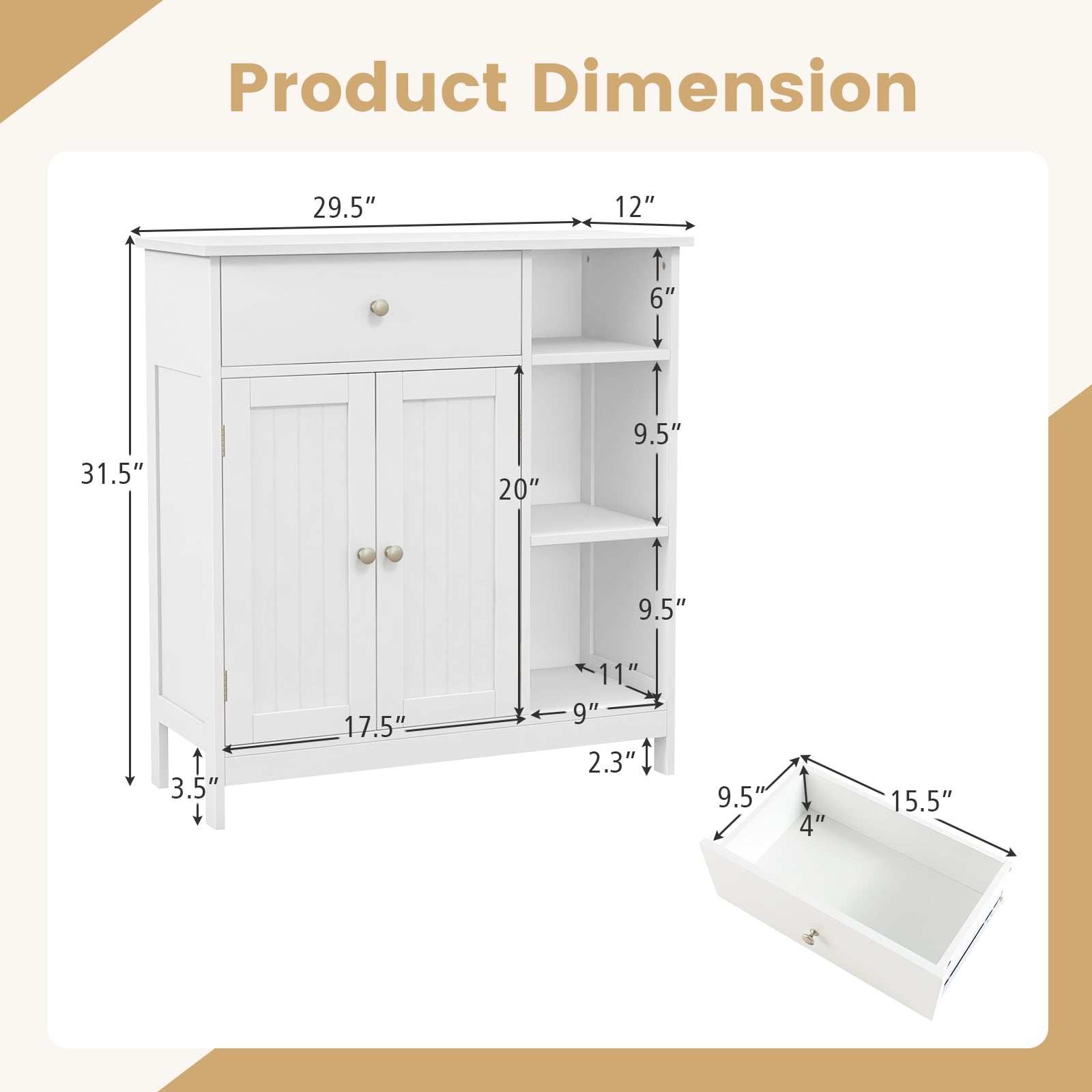 Bathroom Cabinet With Drawer, White Floor Cabinets at Gallery Canada