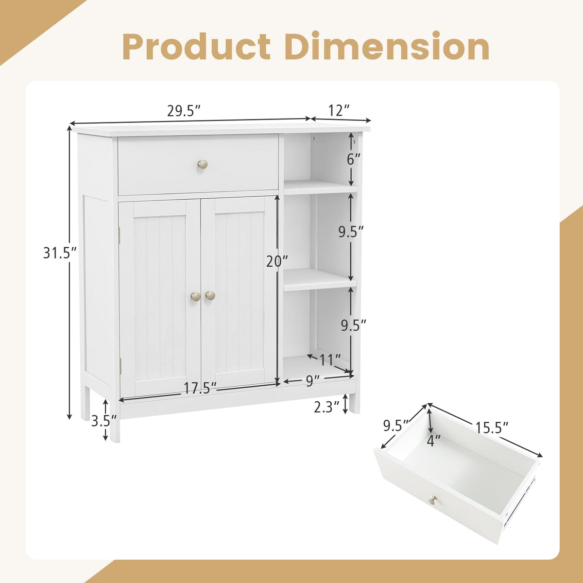 Bathroom Cabinet With Drawer, White Floor Cabinets at Gallery Canada