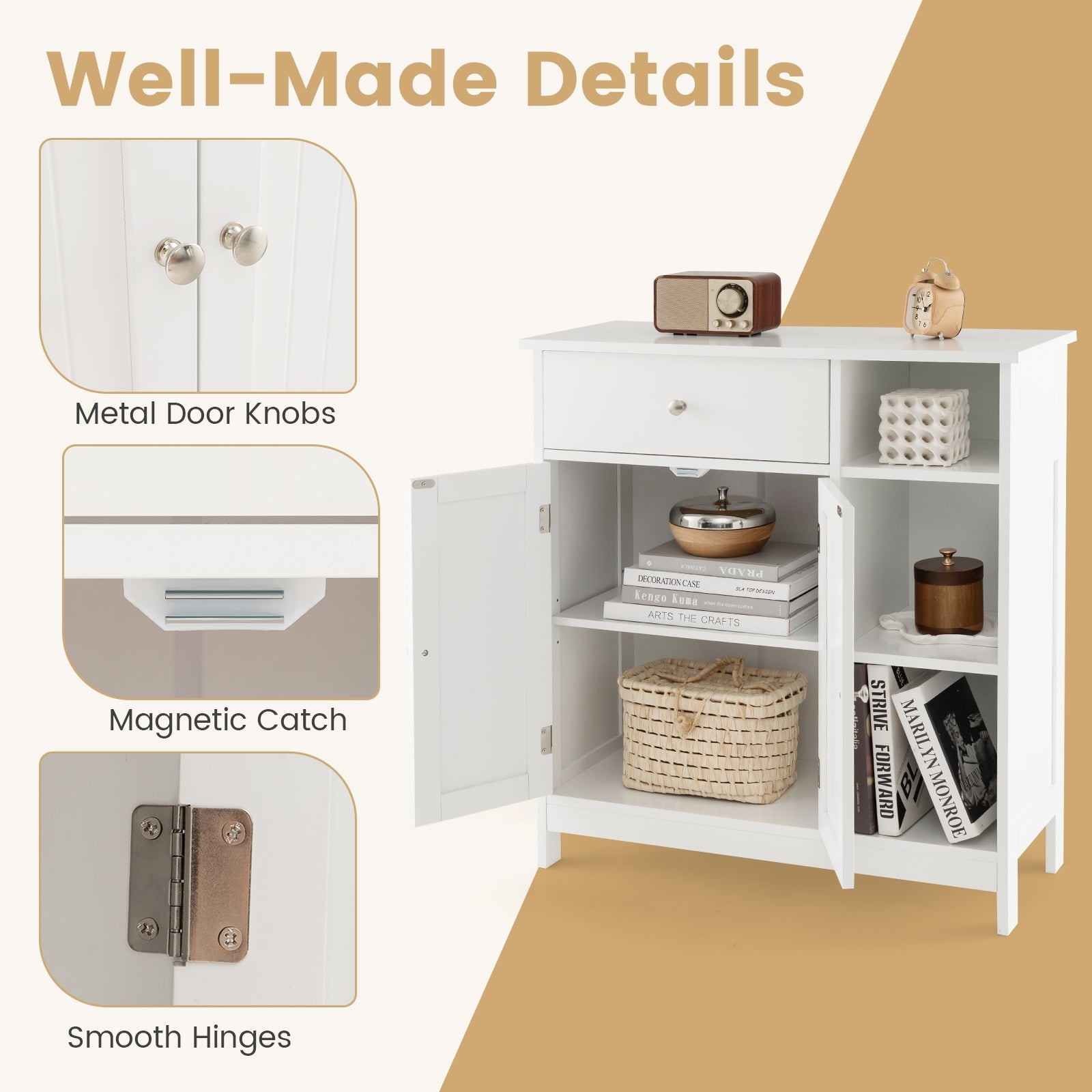 Bathroom Cabinet With Drawer, White Floor Cabinets at Gallery Canada