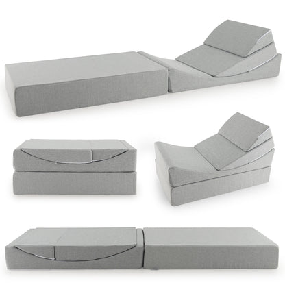 4-in-1 Convertible Folding Sofa Bed, High-Density Foam, Gray Bedding at Gallery Canada