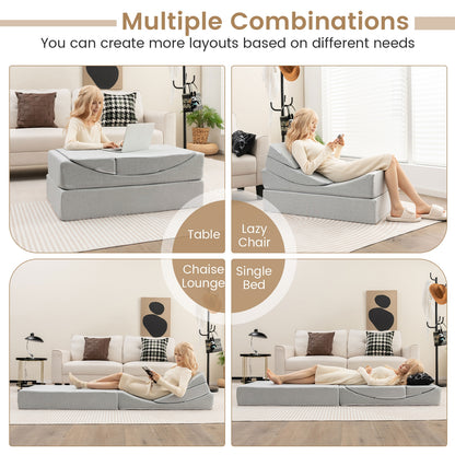 4-in-1 Convertible Folding Sofa Bed, High-Density Foam, Gray Bedding at Gallery Canada