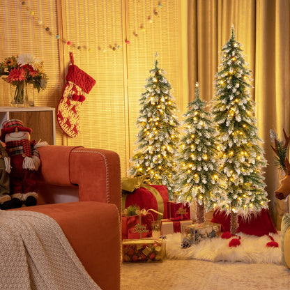 Snowy Pre-Lit Christmas Tree Set of 3, Green Christmas Tree at Gallery Canada