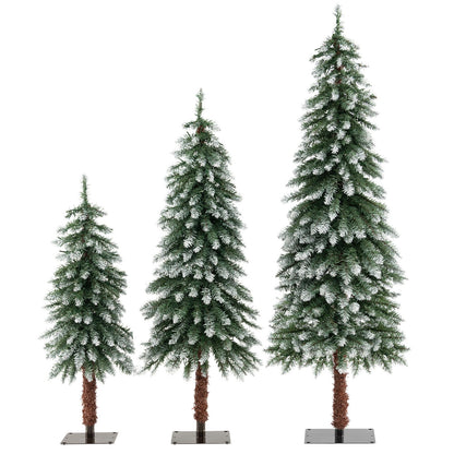 Snowy Pre-Lit Christmas Tree Set of 3, Green Christmas Tree at Gallery Canada