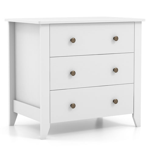 3 Drawer Dresser Chest, White