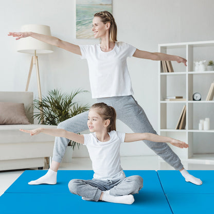 6 x 2 FT Tri-Fold Gym Mat, With Handles And Removable Cover, Blue Yoga & Gym Mats at Gallery Canada
