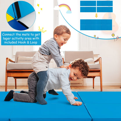 6 x 2 FT Tri-Fold Gym Mat, With Handles And Removable Cover, Blue Yoga & Gym Mats at Gallery Canada