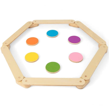 Kids Wooden Balance Beam, 12-Piece, Natural Toy Sports Natural at Gallery Canada