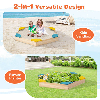 Outdoor Solid Wood Sandbox, 6 Fan-Shaped Seats, Multicolor Sandboxes at Gallery Canada