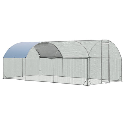 6.2 Feet/12.5 Feet/19 Feet Large Metal Chicken Coop Outdoor Galvanized Dome Cage with Cover-L, Black Chicken Coops at Gallery Canada