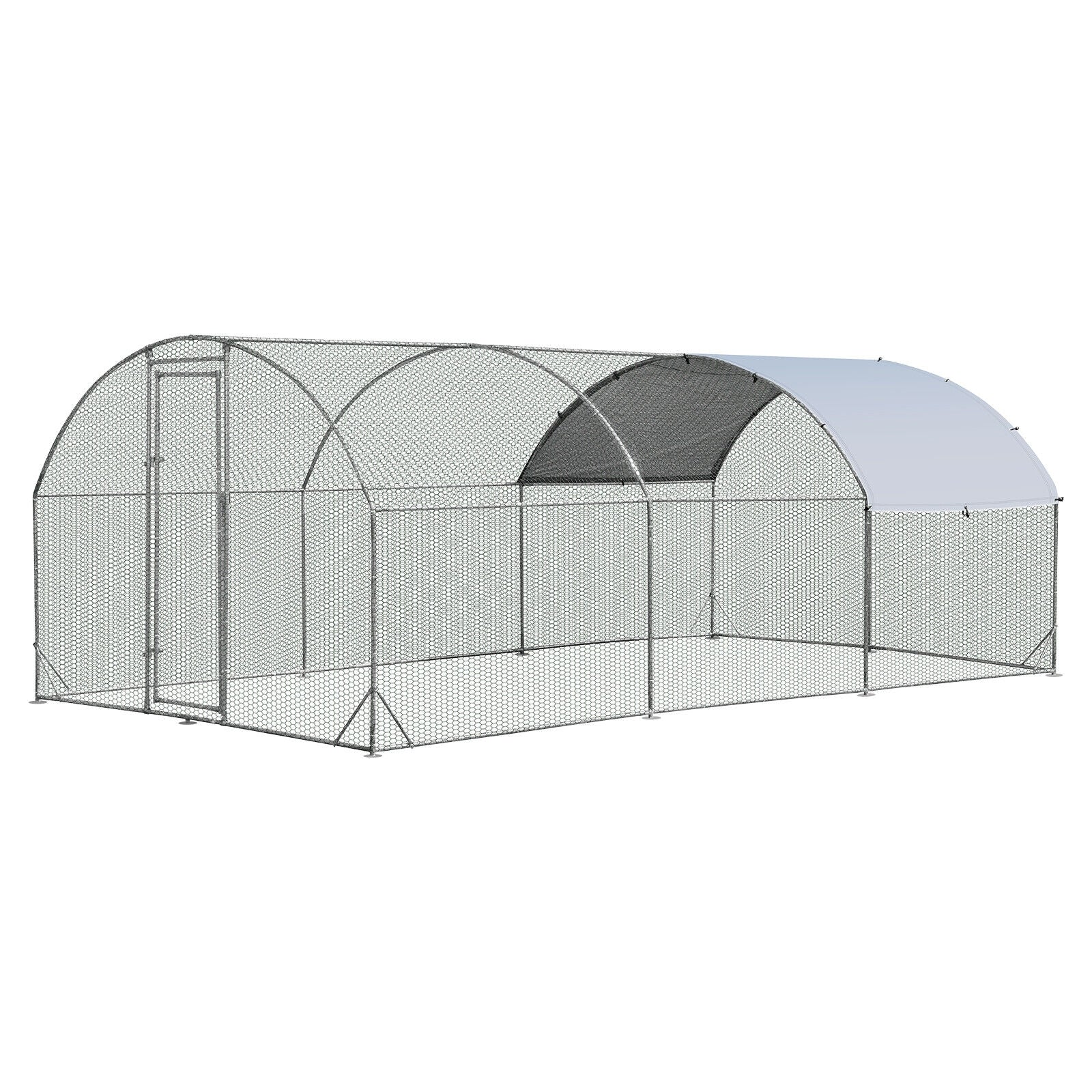 6.2 Feet/12.5 Feet/19 Feet Large Metal Chicken Coop Outdoor Galvanized Dome Cage with Cover-L, Black Chicken Coops at Gallery Canada