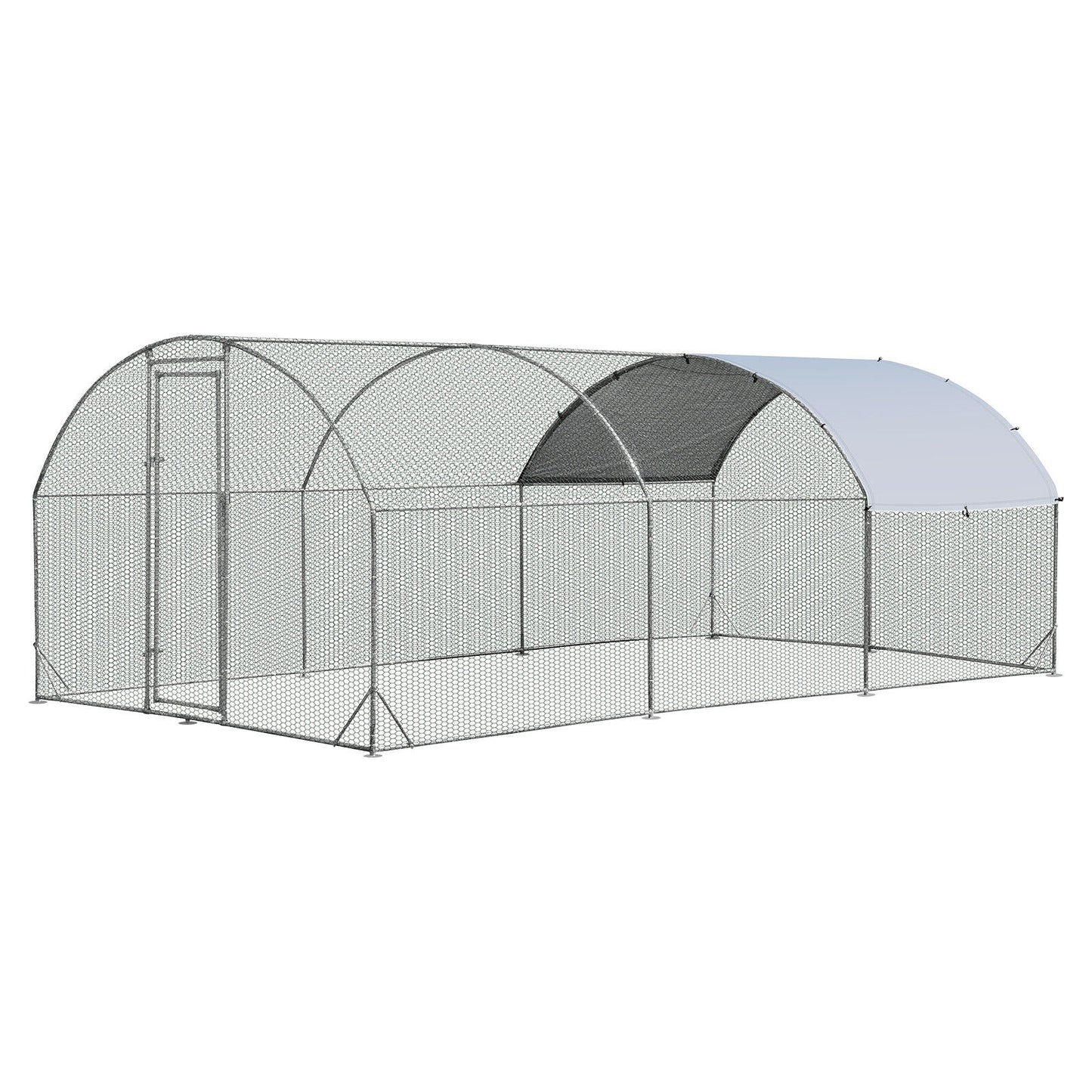 6.2 Feet/12.5 Feet/19 Feet Large Metal Chicken Coop Outdoor Galvanized Dome Cage with Cover-L, Black Chicken Coops at Gallery Canada