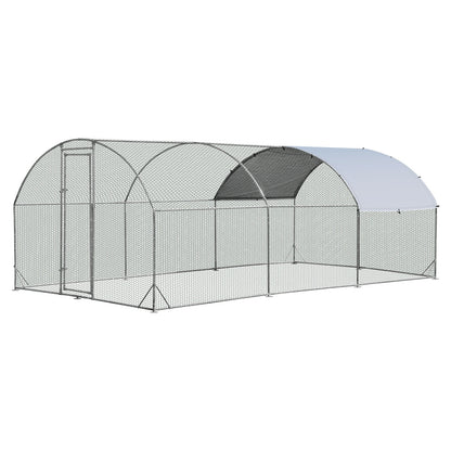 6.2 Feet/12.5 Feet/19 Feet Large Metal Chicken Coop Outdoor Galvanized Dome Cage with Cover-L, Black Chicken Coops at Gallery Canada
