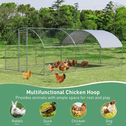 6.2 Feet/12.5 Feet/19 Feet Large Metal Chicken Coop Outdoor Galvanized Dome Cage with Cover-L, Black Chicken Coops at Gallery Canada
