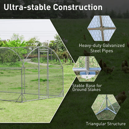 6.2 Feet/12.5 Feet/19 Feet Large Metal Chicken Coop Outdoor Galvanized Dome Cage with Cover-L, Black Chicken Coops at Gallery Canada