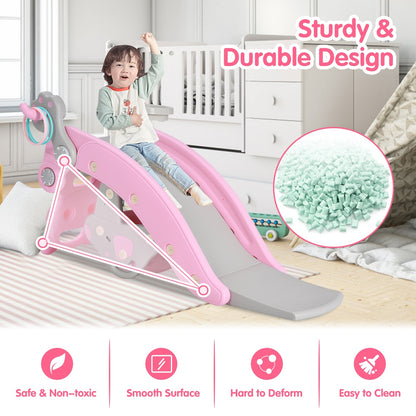 4-In-1 Toddler Slide, Rocking Horse Playset With Basketball Hoop, Pink Climbers & Slides at Gallery Canada
