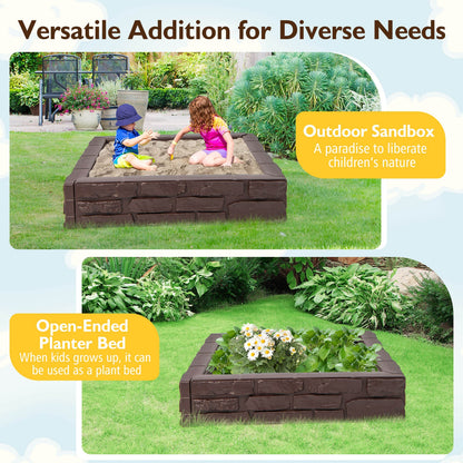 HDPE Kids Sandbox With Cover, Bottom Liner, 2-In-1, Brown Sandboxes at Gallery Canada