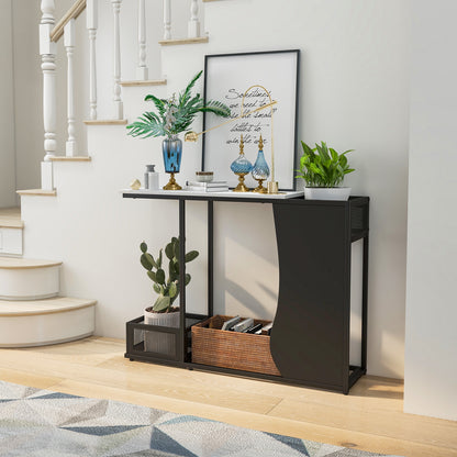 43.5 Inch Console Table, Faux Marble Top, Black Console Tables at Gallery Canada