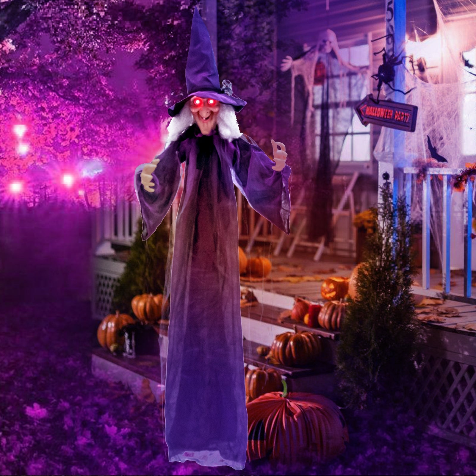 Hanging Halloween Decoration, Pre-Recorded Phrases, Purple Halloween at Gallery Canada