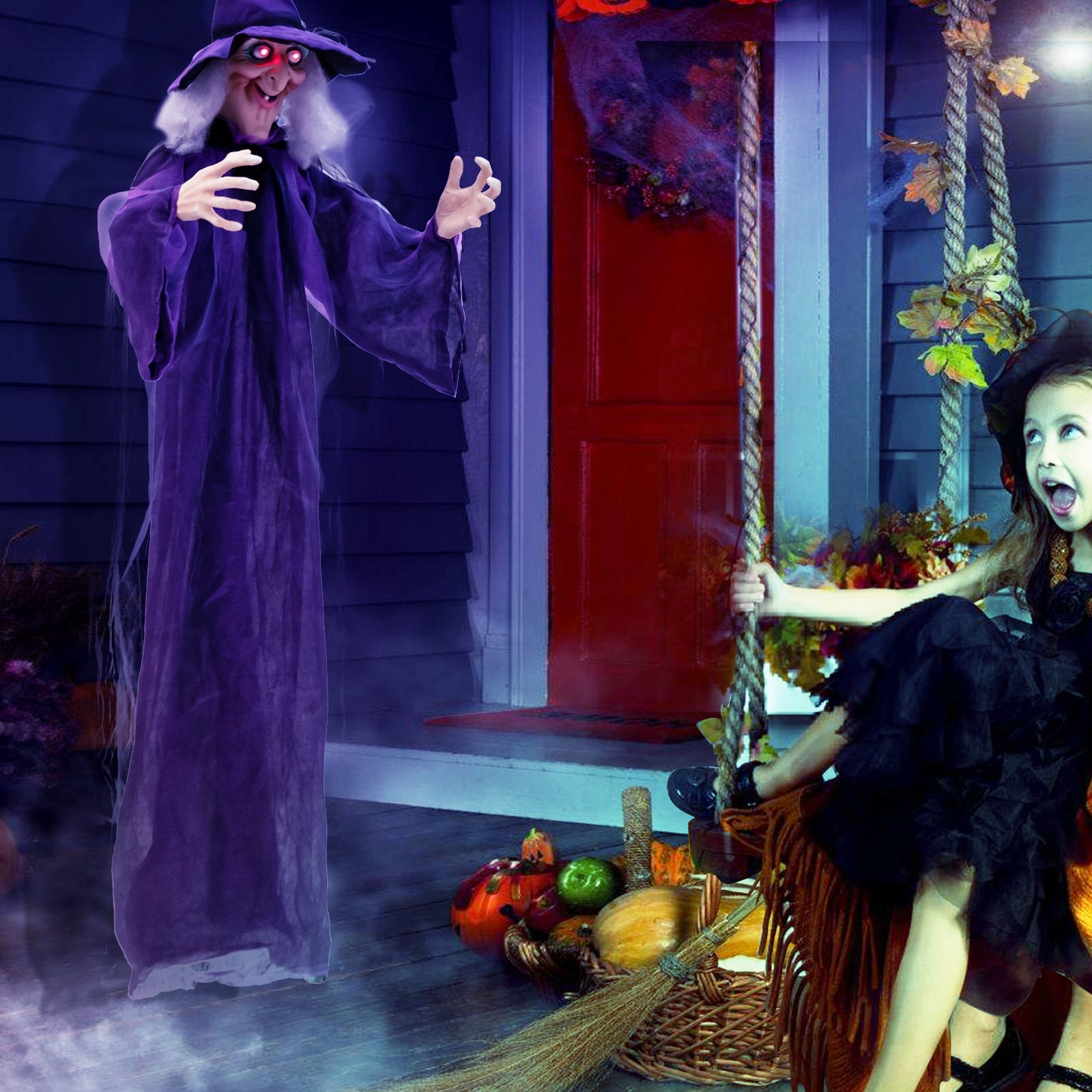Hanging Halloween Decoration, Pre-Recorded Phrases, Purple Halloween at Gallery Canada