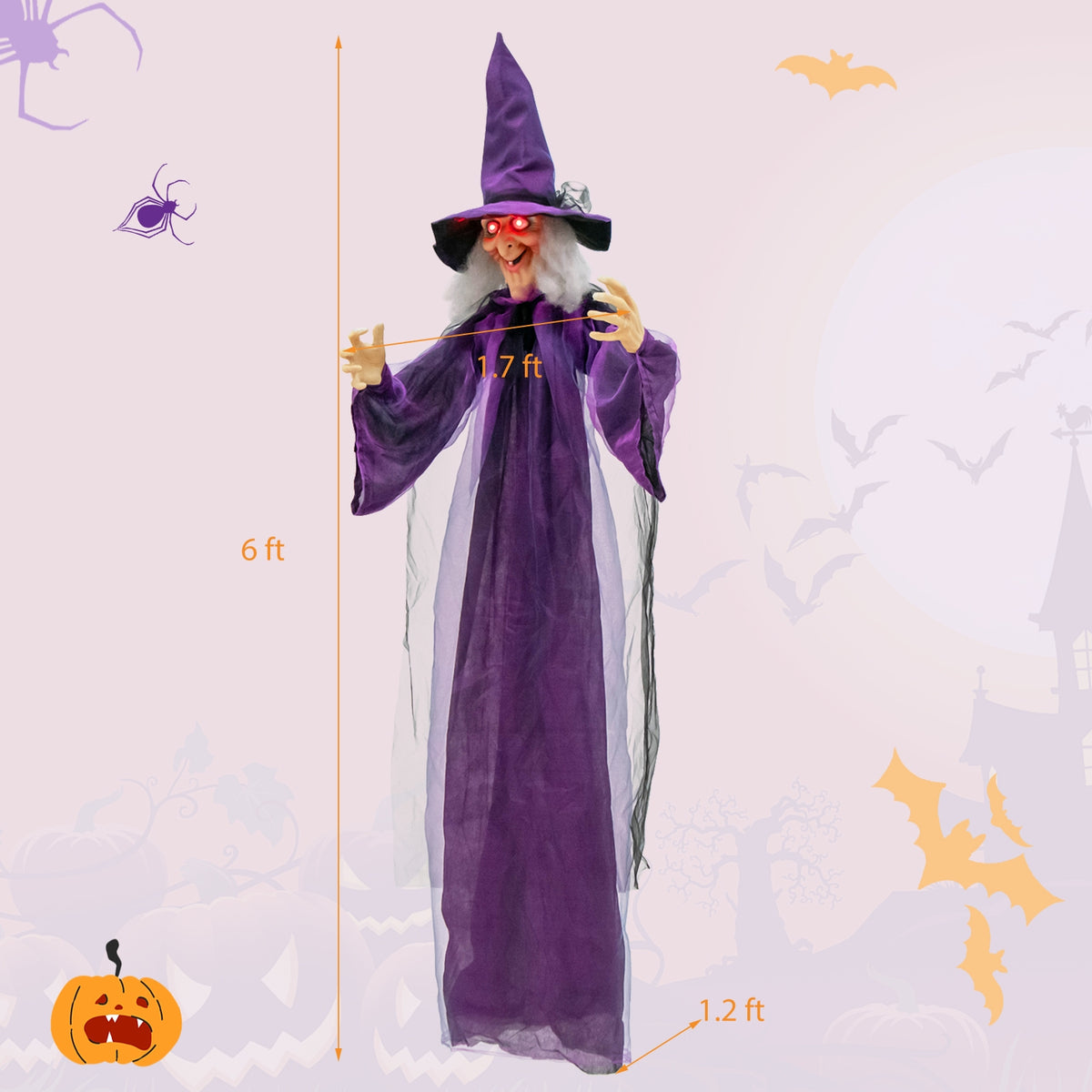 Hanging Halloween Decoration, Pre-Recorded Phrases, Purple Halloween at Gallery Canada