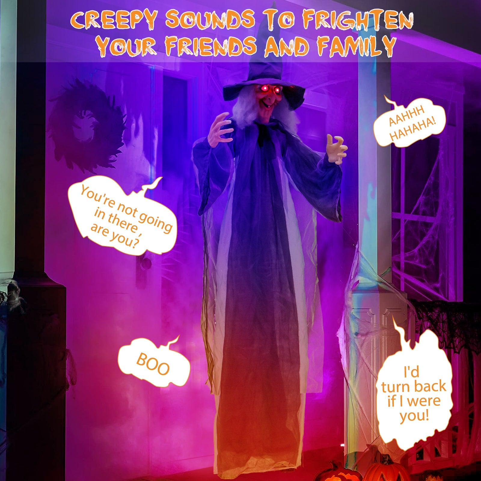 Hanging Halloween Decoration, Pre-Recorded Phrases, Purple Halloween at Gallery Canada