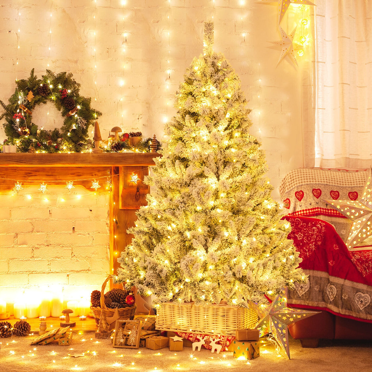 6 Ft Artificial Christmas Tree, Quick Shape, White Christmas Tree at Gallery Canada