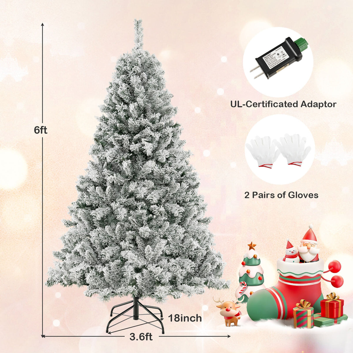 6 Ft Artificial Christmas Tree, Quick Shape, White Christmas Tree at Gallery Canada