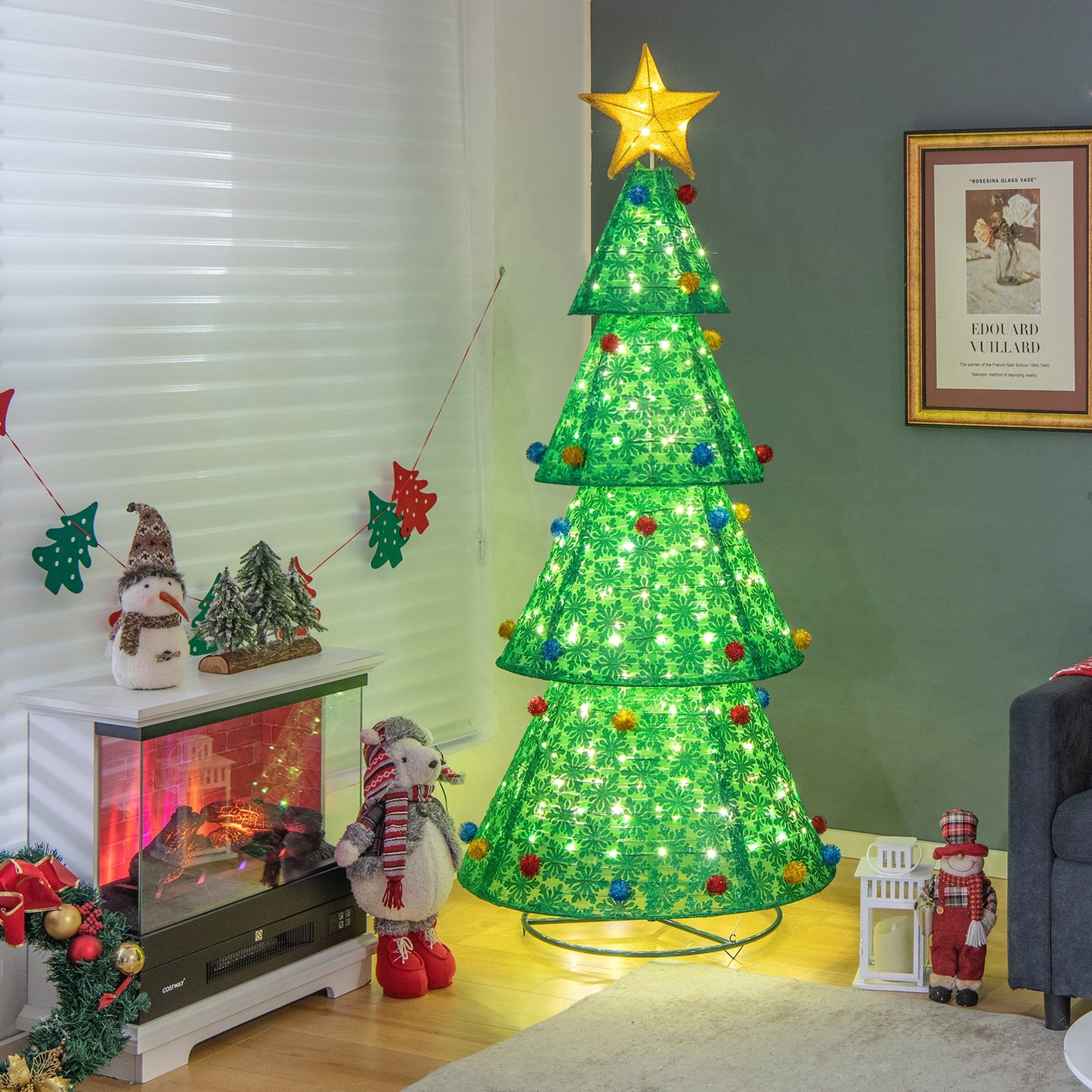 Pop-Up Christmas Tree, 200 Warm White LED Lights, Green Christmas Tree at Gallery Canada
