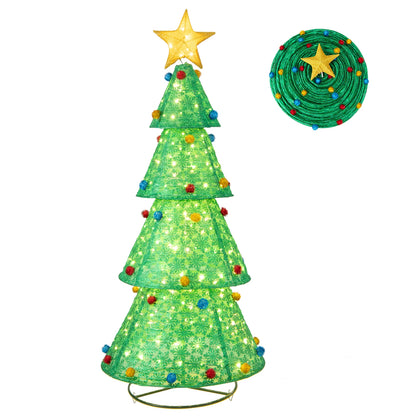 Pop-Up Christmas Tree, 200 Warm White LED Lights, Green Christmas Tree at Gallery Canada