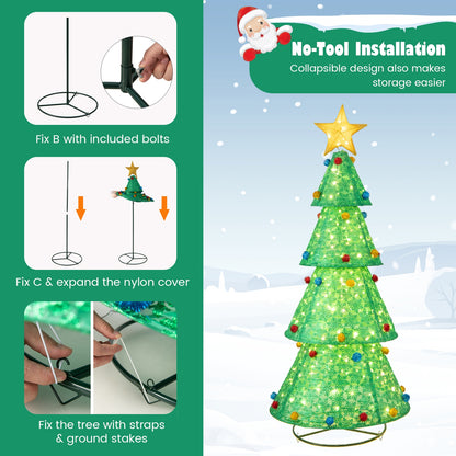 Pop-Up Christmas Tree, 200 Warm White LED Lights, Green Christmas Tree at Gallery Canada