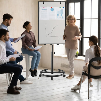 Height-Adjustable Mobile Whiteboard, Black Home Office at Gallery Canada
